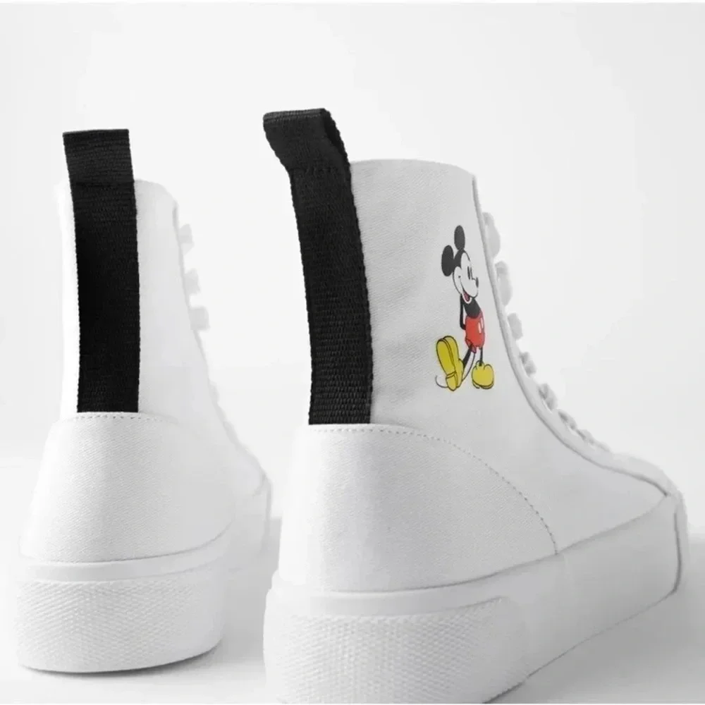 Zara Disney Mickey Mouse High Top Canvas Sneakers In Pristine Condition 37 size